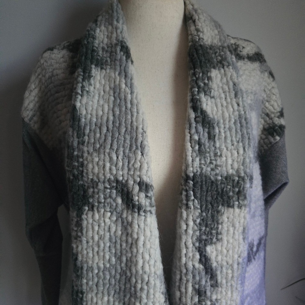 Anthropologie Dolan Gray Nuage Oversized Houndstooth Mohair Knit Cardigan SZ XS - Picture 6 of 11
